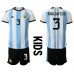 Maillot de foot Argentine Nicolas Tagliafico #3 Domicile vêtements enfant Monde 2022 Manches Courtes (+ pantalon court)